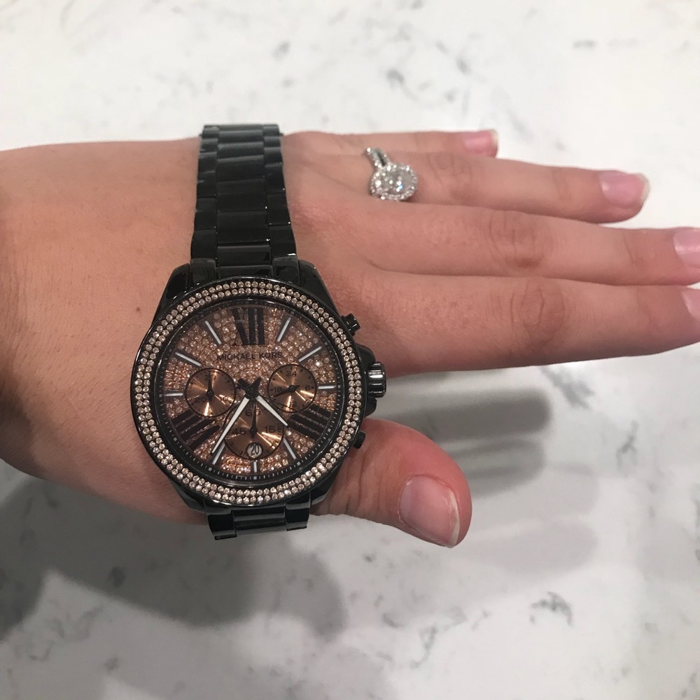 BLACK/ROSE GOLD MICHAEL KORS WATCH
